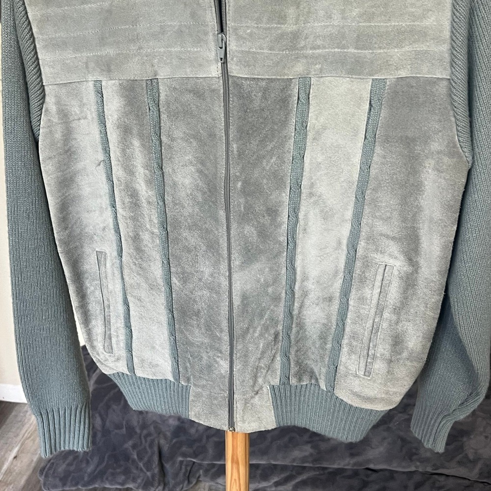 Maker's Choice Suede Leather/Knit Jacket‎ Vintage 70's - Picture 3 of 9